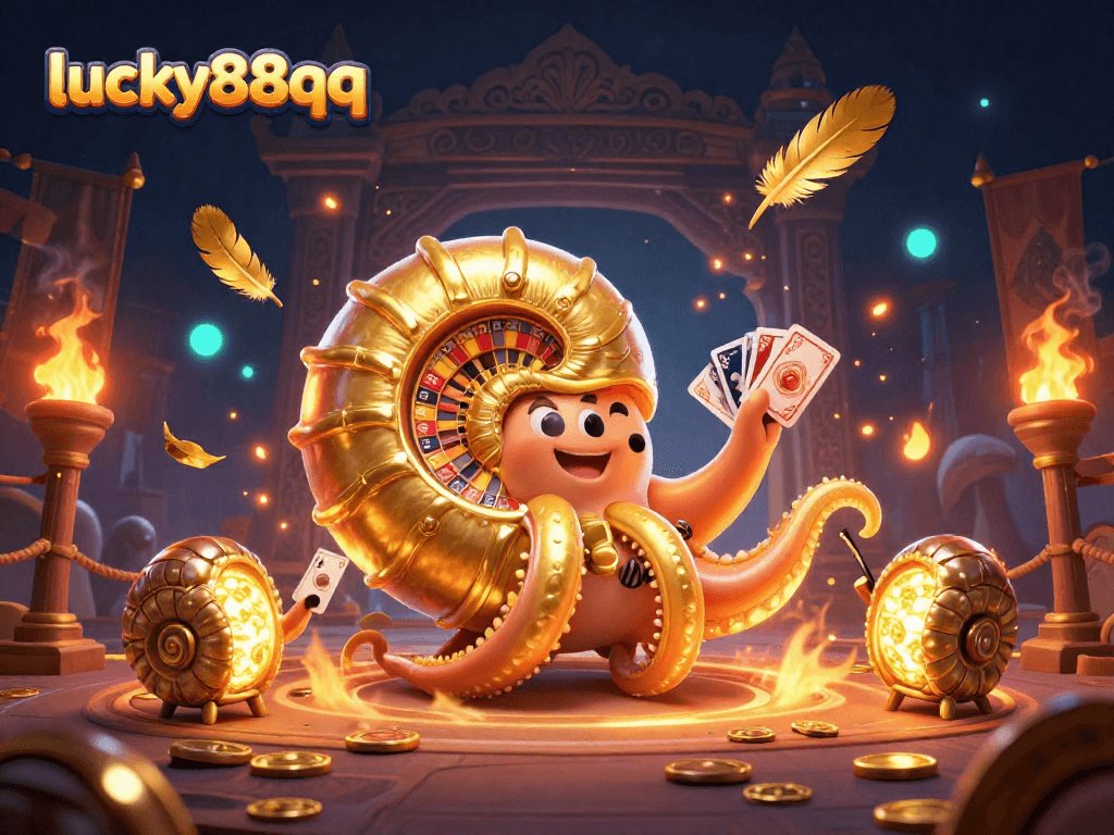Experience exciting wins at lucky88qq in this vivid 3D casino illustration featuring unique game elements.