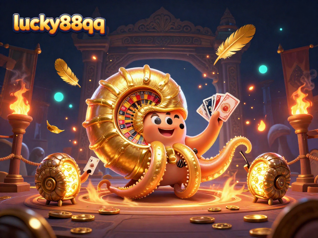 Experience exciting wins at lucky88qq in this vivid 3D casino illustration featuring unique game elements.
