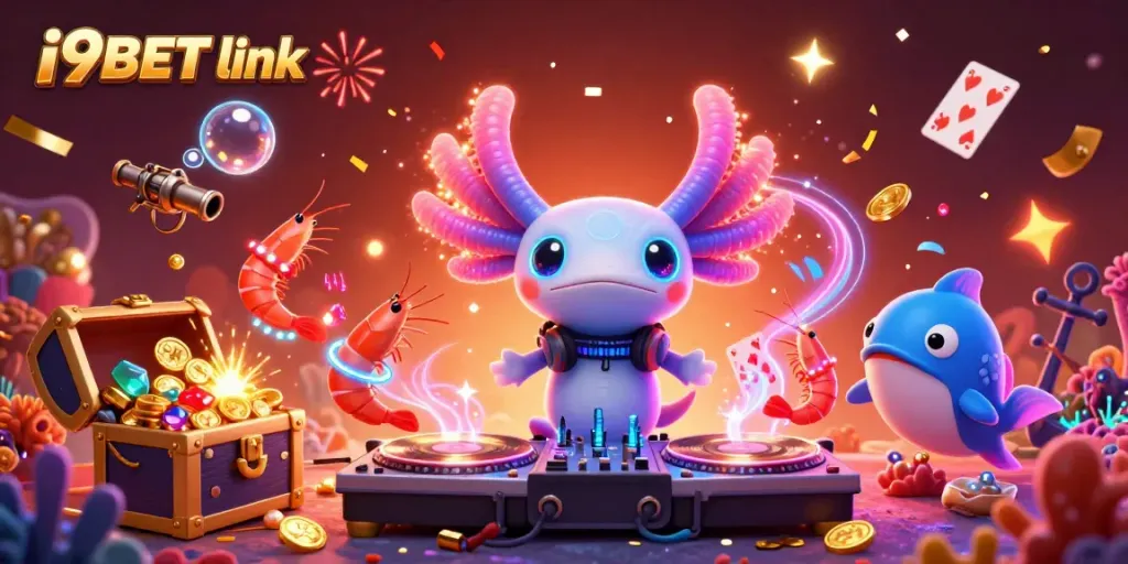 Experience the excitement of i9BET link with a vibrant 3D underwater casino scene.