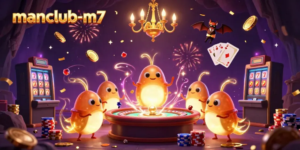 Engage players at manclub-m7 with vibrant casino adventures featuring glowworms and a bat dealer.