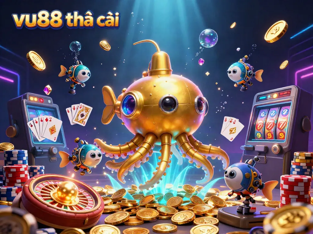 Win big at vu88 nhà cái with 3D gold kraken submarine and dazzling casino elements designed for excitement.