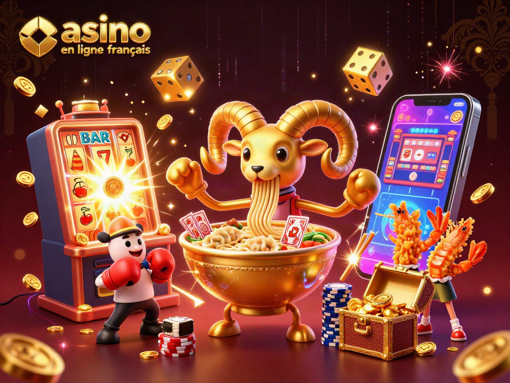Jouer à casino en ligne français avec une illustration 3D pleine d'actions et de personnages colorés.