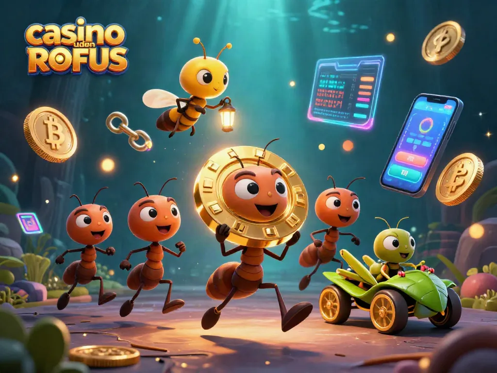 Join the adventure in a casino uden ROFUS with ants carrying a golden poker chip!