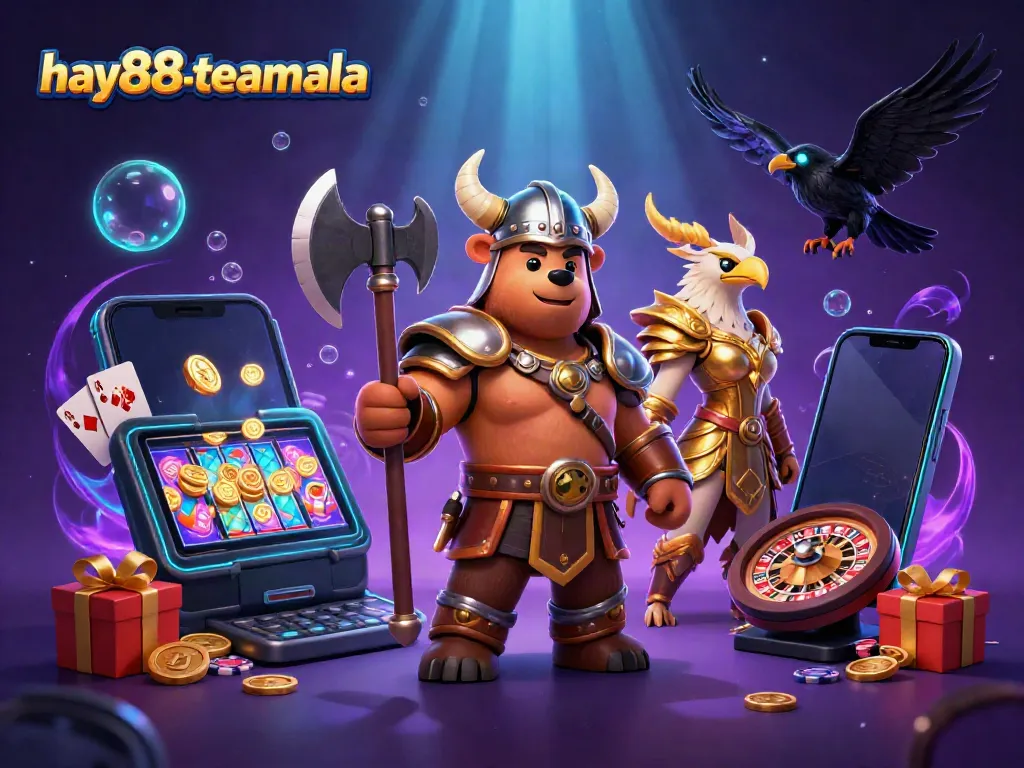 Engage at hay88-teamala with 3D cartoon heroes in an exhilarating casino adventure scene.