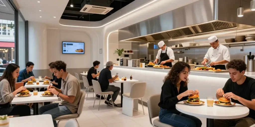Restaurant burger halal Paris offrant des burgers gourmets dans une ambiance contemporaine, avec des ingrédients frais et un service de qualité.