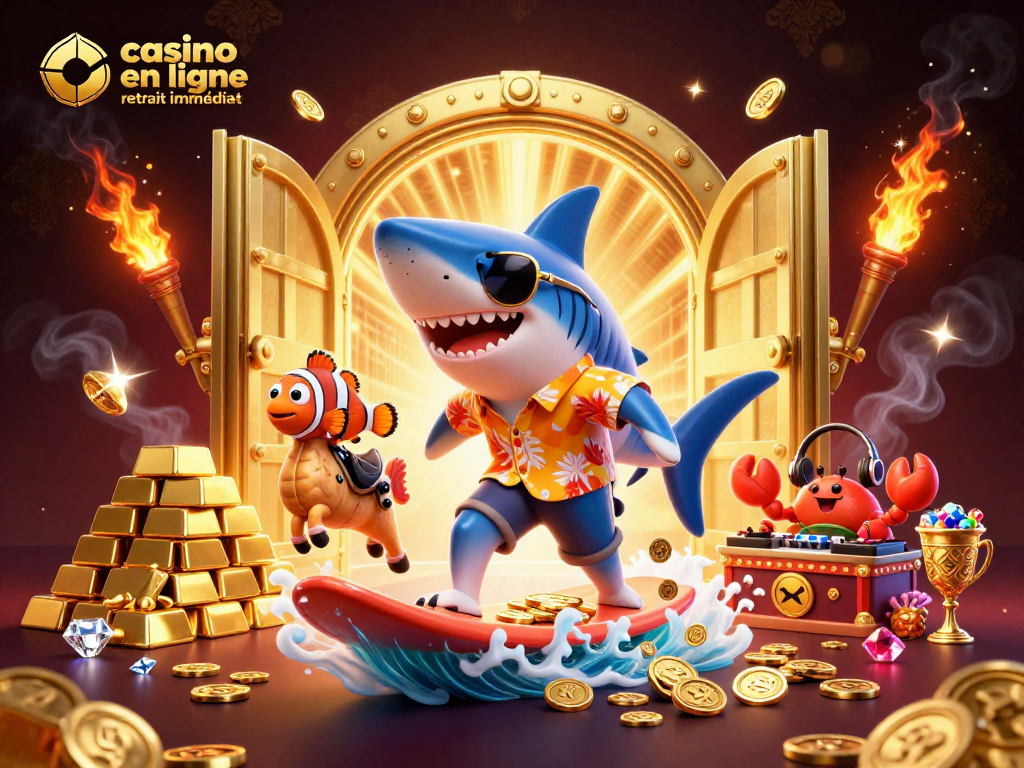 Pariez sur un casino en ligne retrait immédiat avec des personnages animés et des éléments de jeux.