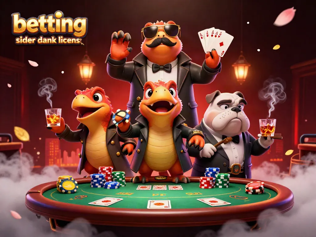 Experience betting sider uden dansk licens with cartoon raptors at a vibrant casino scene.