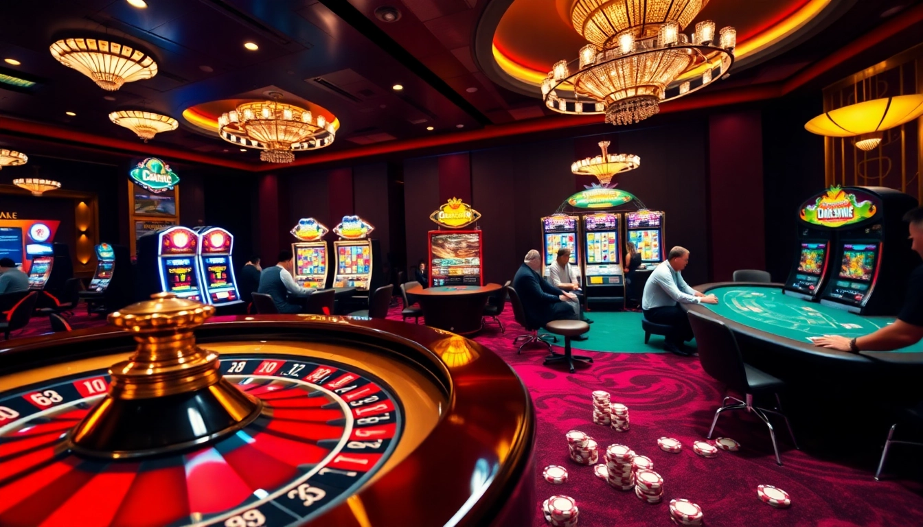 Players enjoying excitement at DU388 casino tables with roulette and poker chips.