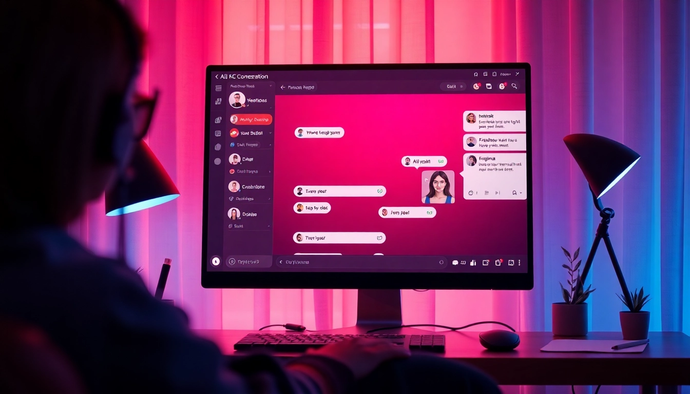 Engaging AI chat porn platform interface showcasing intimate conversations