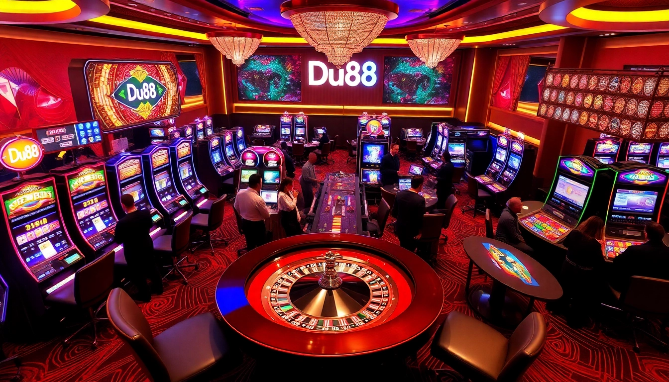 Experience thrilling gameplay at Du88 with dynamic gaming tables and vibrant slot machines.