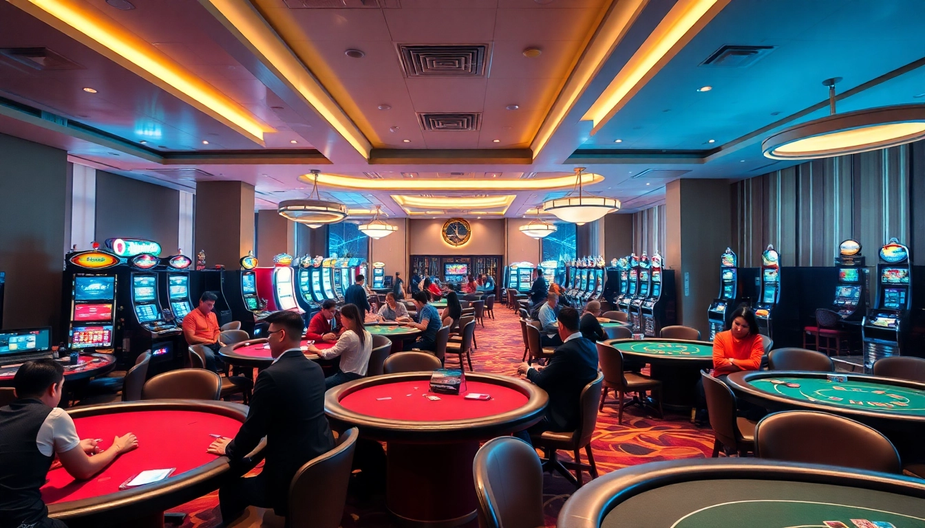 Découvrez les sites de casino en ligne dans un cadre moderne avec des tables de jeux élégantes.