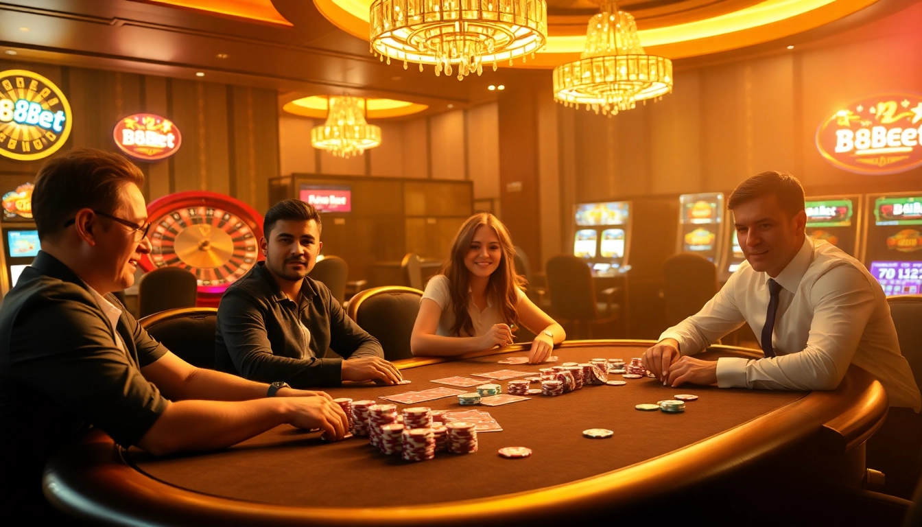 Experience the thrill of poker at 28Bet's luxurious casino table filled with chips and cards.