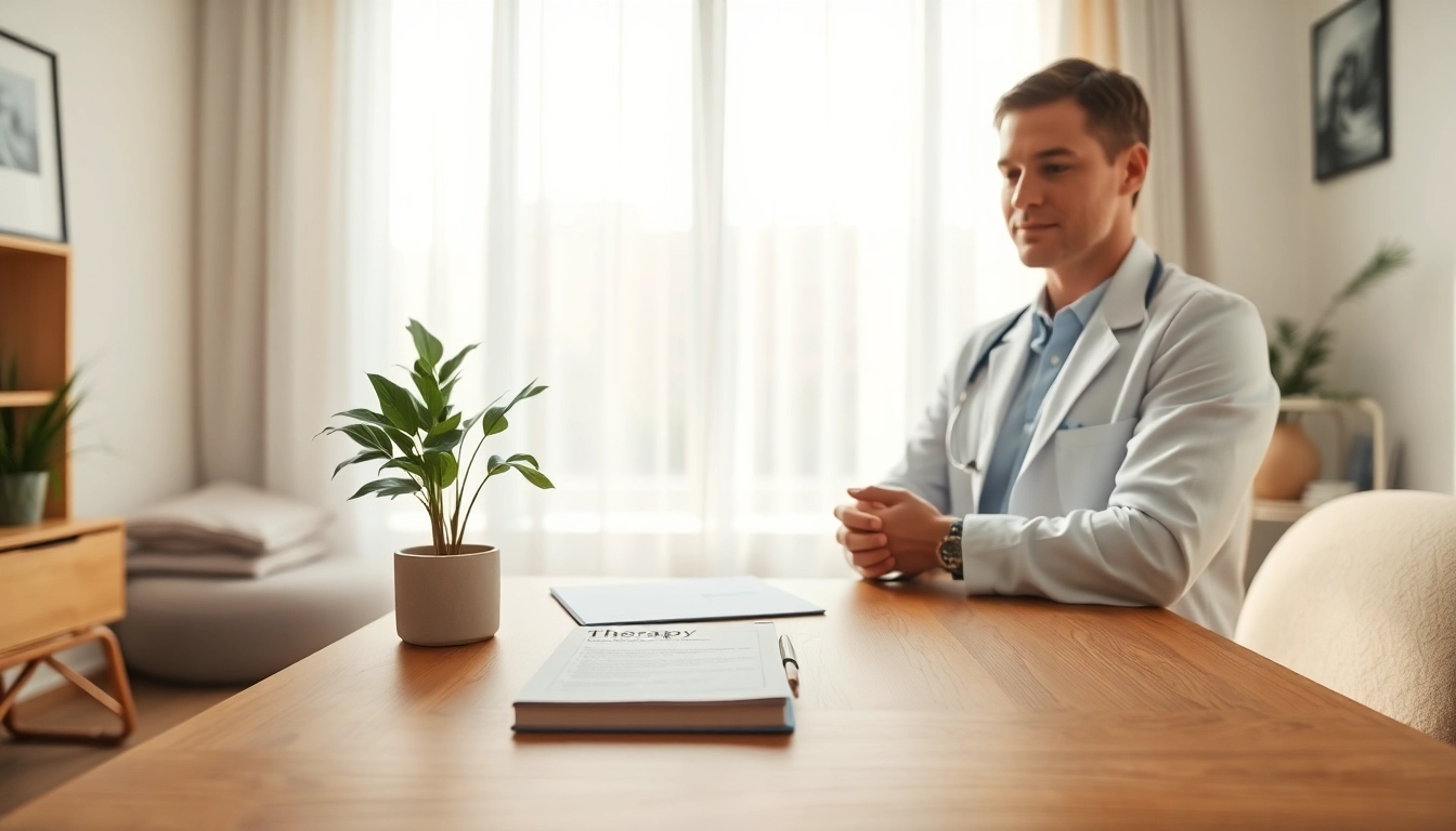 Understanding depression symptoms in a calming therapy space with warm lighting.