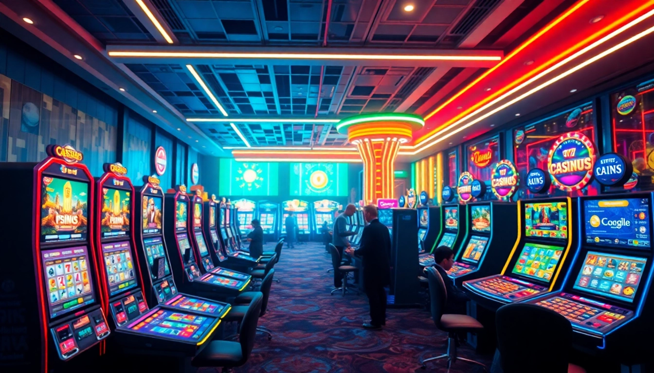 Jouez à des jeux de casino en ligne dans un cadre numérique animé et coloré.