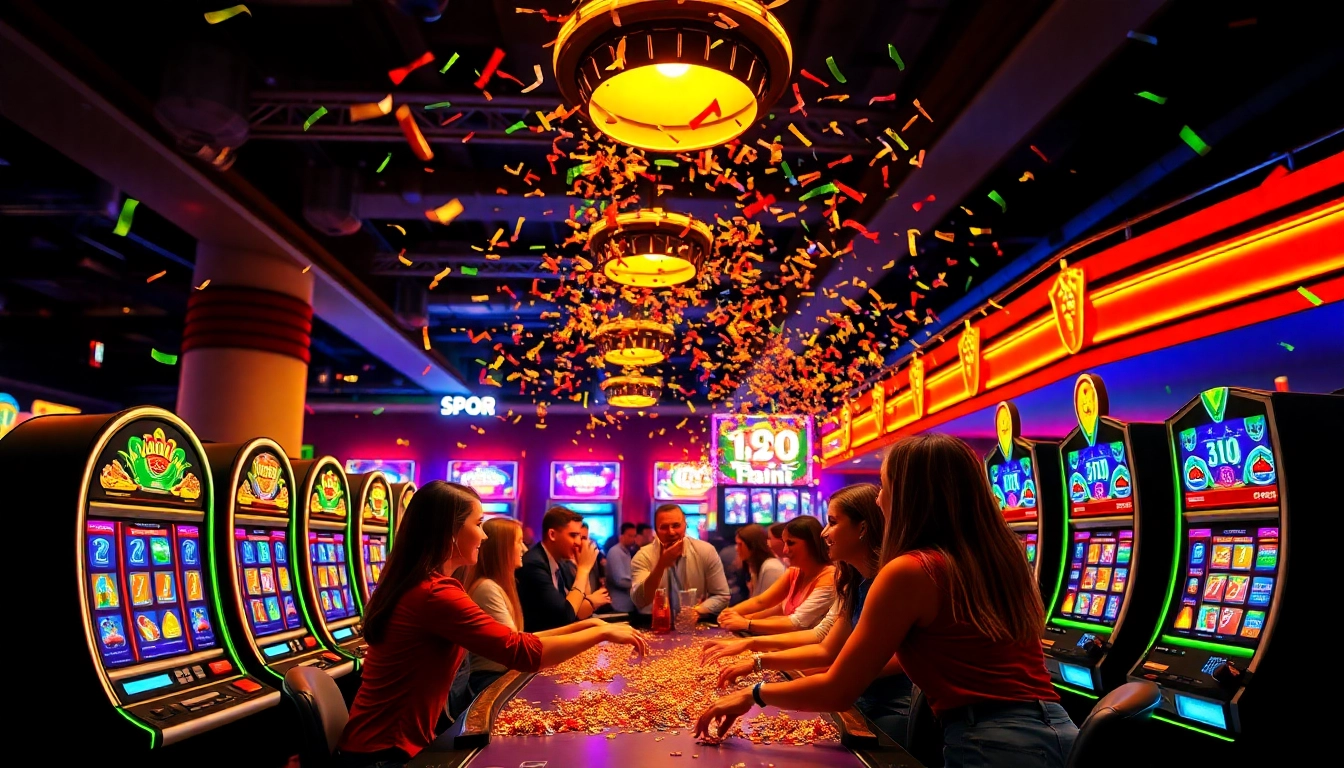 Découverte du casino en ligne France avec des joueurs enthousiastes et des machines à sous. related image