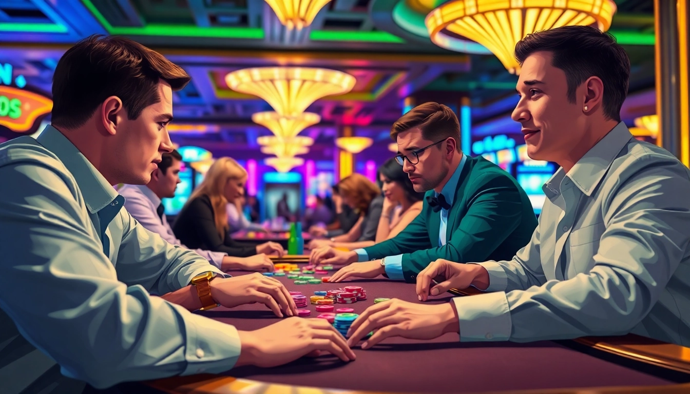 Célébrez l'excitation du casino sans kyc avec des joueurs engagés autour d'une table de jeu.