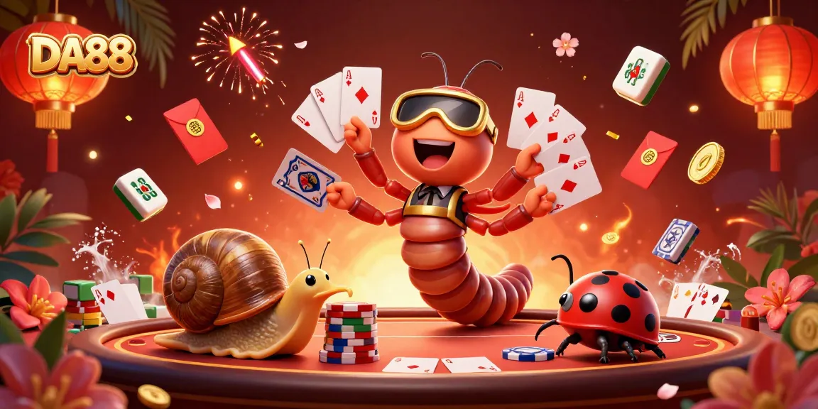 Win exciting poker hands at DA88 with our whimsical dealer and dynamic casino scene.