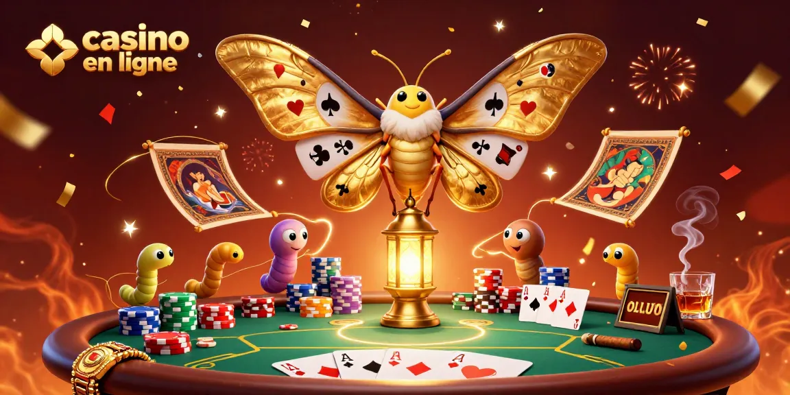 Plongez dans le monde du casino en ligne avec des éléments de poker colorés et des animations captivantes.