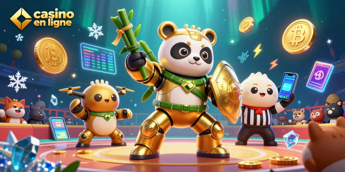 Casino en ligne : jeu dynamique avec un panda en armure dans un combat futuriste.